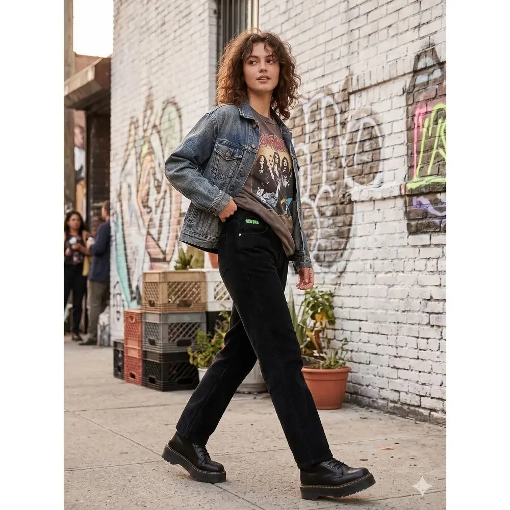 Empyre Women's 2 Grunge Streetwear Y2K Indie High Rise Tori‎ Corduroy Pants